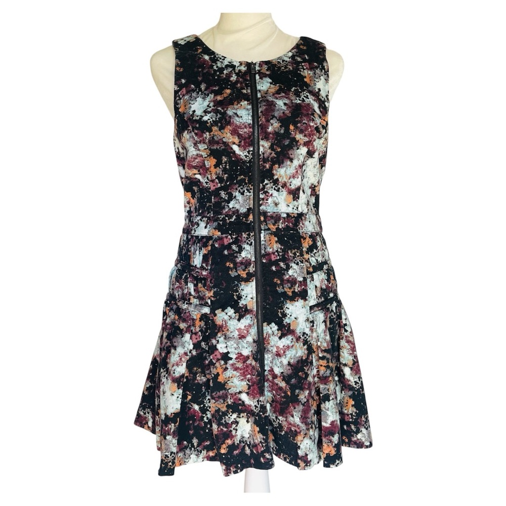 BCBGeneration Abstract Floral Mini Dress - Black and White